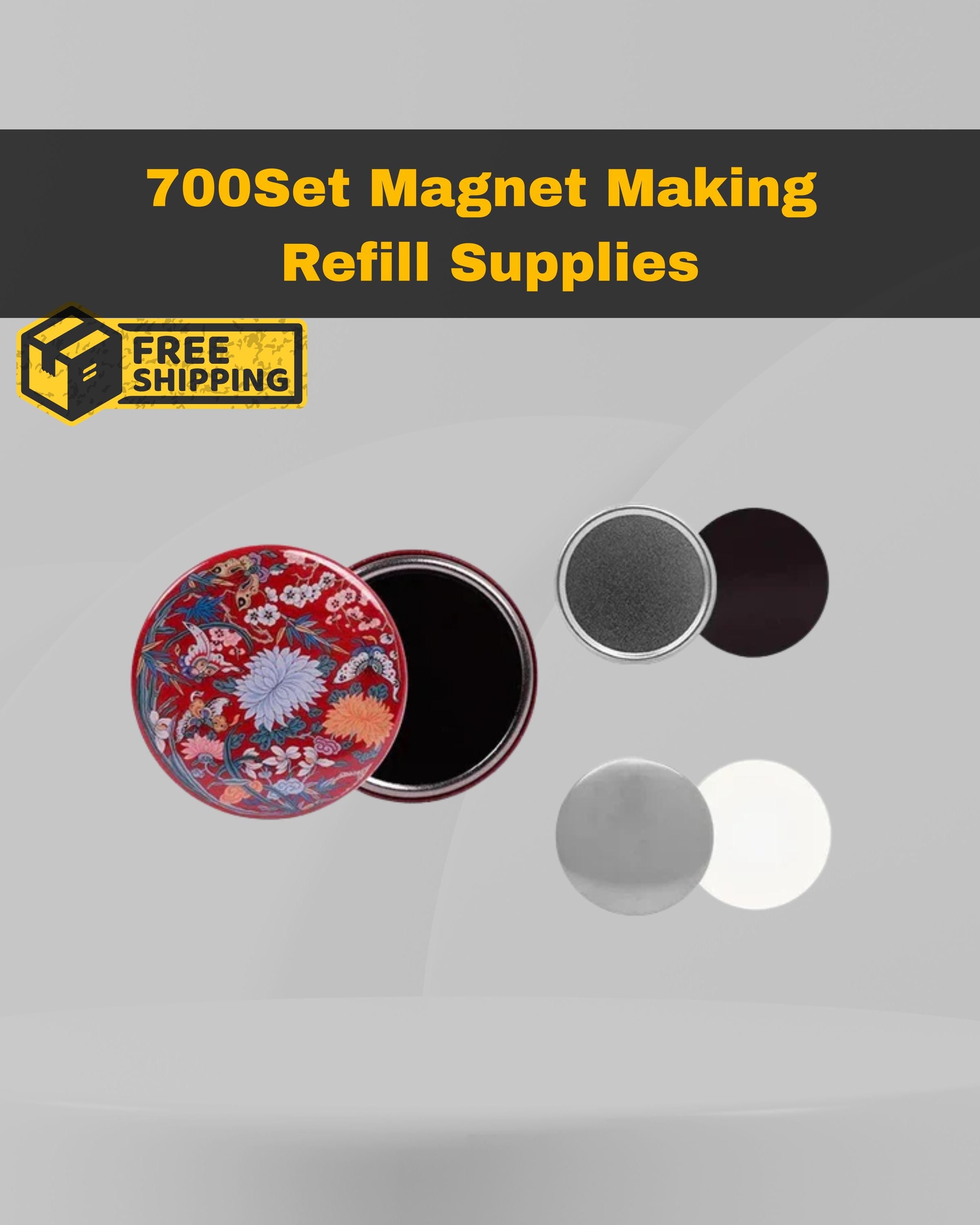 700pcs Mixed 58mm Button Supplies | Magnet, Mirror, Pin, Keychain, Opener | Magnet Kit for Small Business & Gift | Market, Wedding business