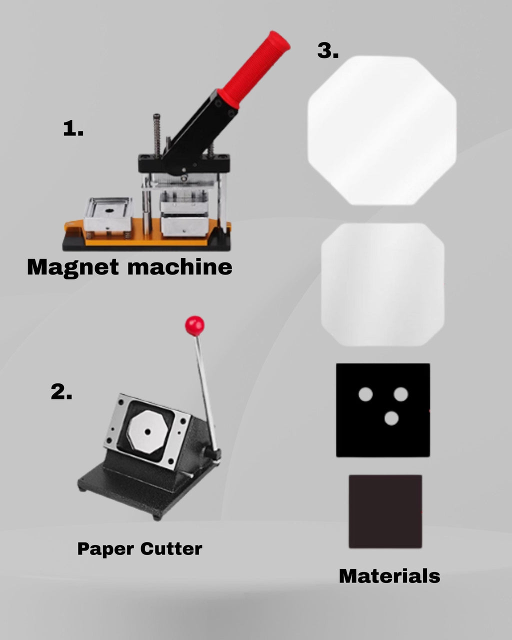 63.5x63.5MM (2.5"x2.5") Pro Magnets Machine Kit Set