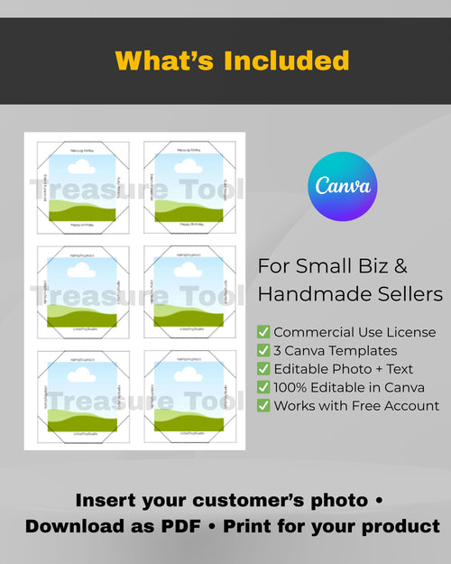 5x5cm (2x2") Square Fridge Magnet Canva Template |  Printable Design for Magnet Machine Users (Commercial Use)