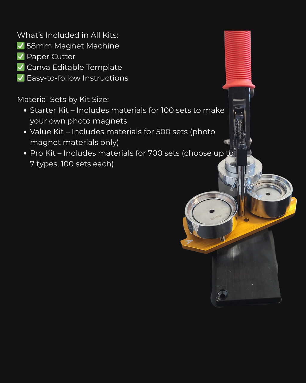 58mm 9-in-1 Badge Making Machine Kit