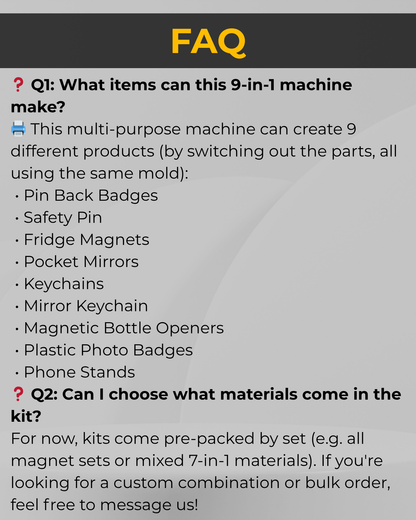 TREASURETOOL 9-in-1 Badge Making Machine 58mm