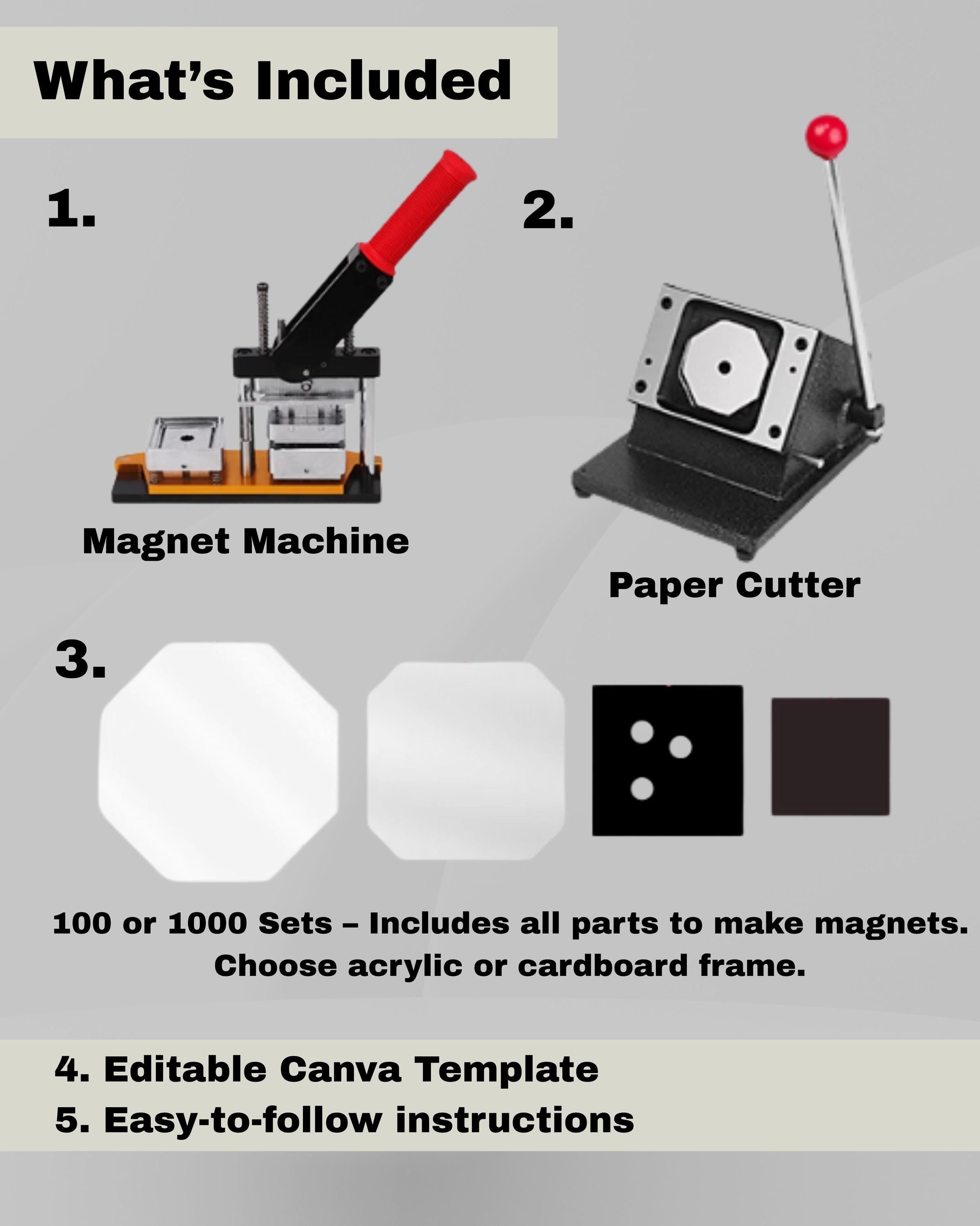 63.5x63.5MM (2.5"x2.5") Pro Magnets Machine Kit Set