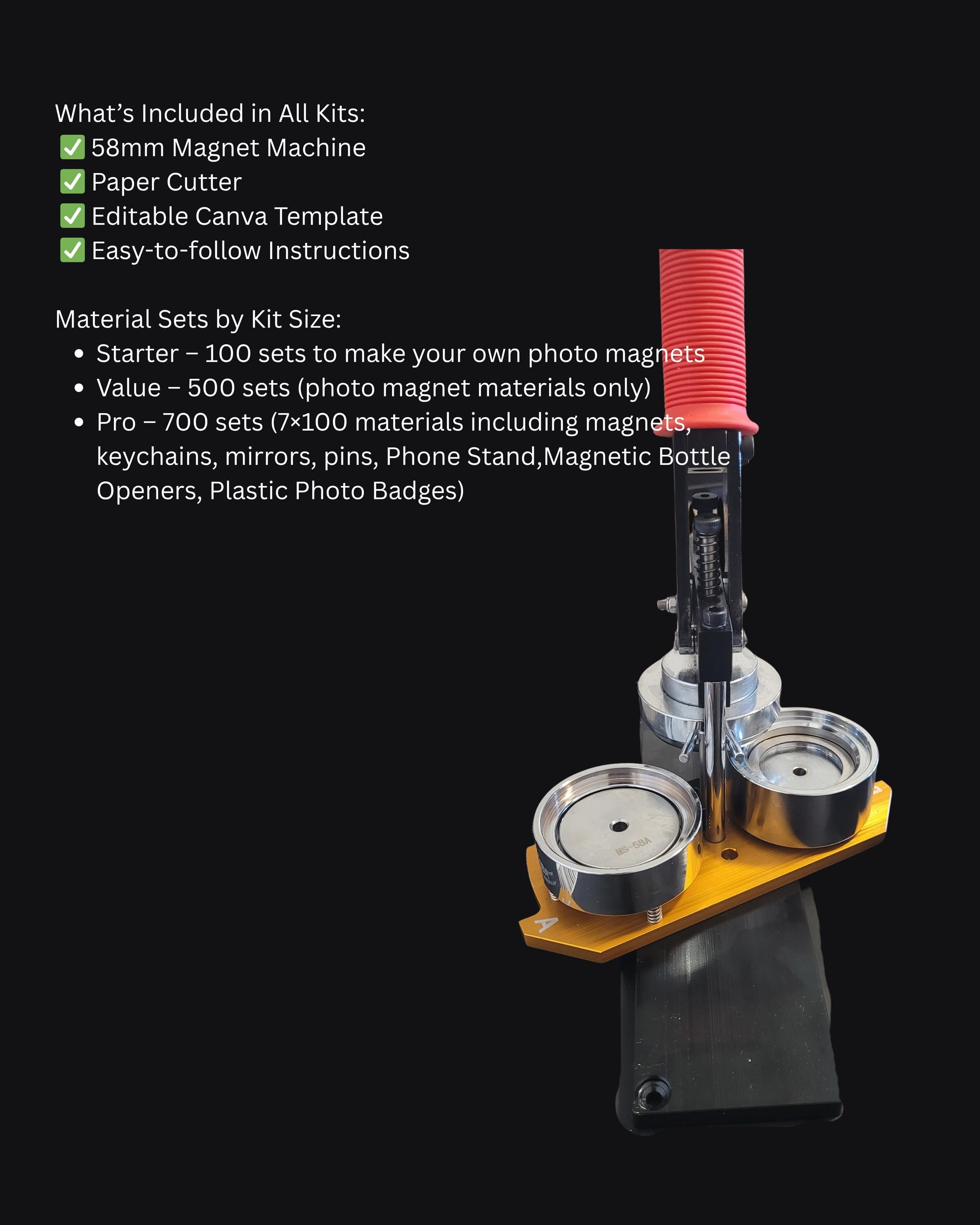 Pro 58mm Magnet Maker Machine Kit Set