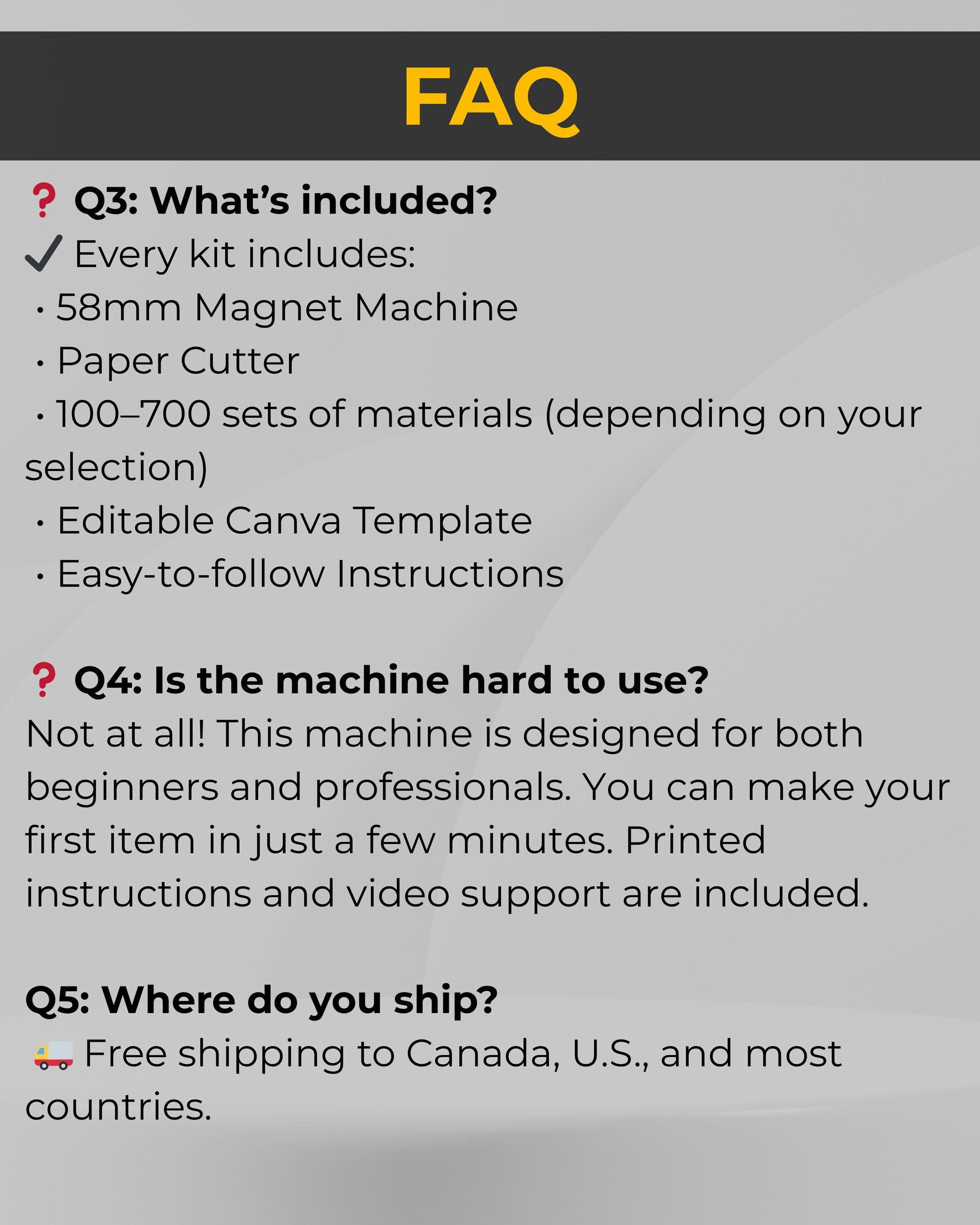 Pro 58mm Magnet Maker Machine Kit Set